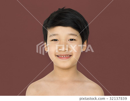 Young asian boy head and shoulder smiling portrait Young asian boy head and shoulder smiling portrait 32137839