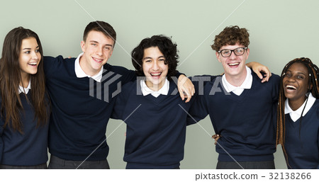 Diverse Group Of Students Standing in a row 32138266