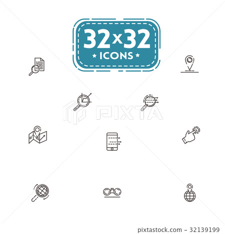 Set of vector illustrations fine line icons of 32139199