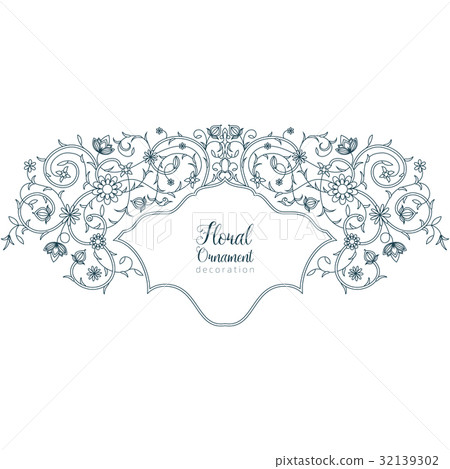 Vintage floral ornament for invitations to a 32139302