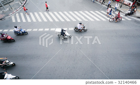 street on the top view with people walk on street street on the top view with people walk on street 32140466