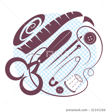 Sewing kit vector illustration 32141108