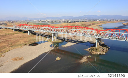  築後川橋橋樑連接大通町與築後川的久留米市橋（九州大雨之前）的瀨田大橋 32141890
