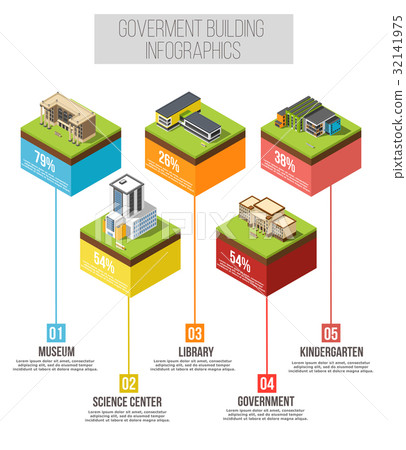 Administrative Building Isometric Infographics 32141975