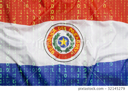 Binary code with Paraguay flag, data protection Binary code with Paraguay flag, data protection 32145279