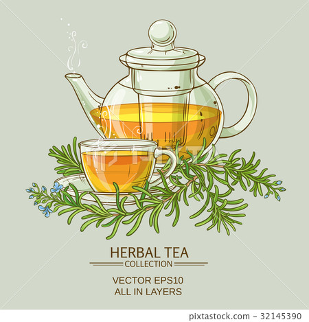 rosemary tea illustration rosemary tea illustration 32145390