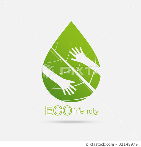 Eco friendly hands hug concept green tree Eco friendly hands hug concept green tree 32145979