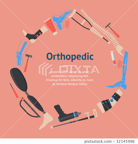 Cartoon Orthopedic Banner Card. Vector 32145996
