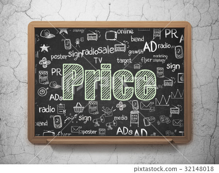 Advertising concept: Price on School board Advertising concept: Price on School board 32148018