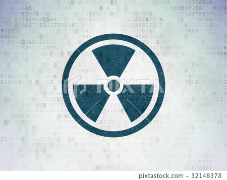 Science concept: Radiation on Digital Data Paper 32148378