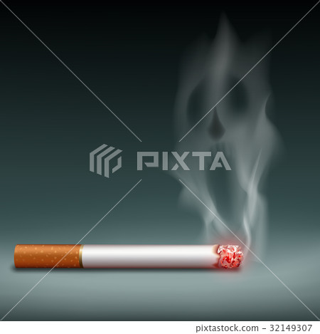 Cigarette with smoke in the form a demon. 32149307