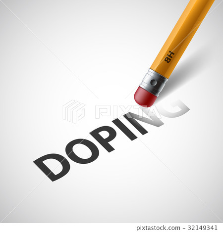 Pencil with a rubber erases the word doping. Pencil with a rubber erases the word doping. 32149341