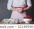 Housewife prepare canned head with ribes jam 32149500
