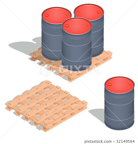 isometric icons of barrels of oil on a wooden isometric icons of barrels of oil on a wooden 32149564