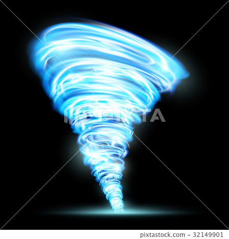 Abstract glowing tornado. Rotating twister 32149901