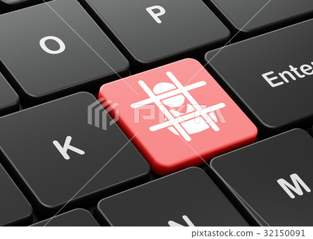 Law concept: Criminal on computer keyboard 32150091