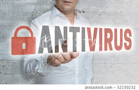 Antivirus with matrix and businessman concept Antivirus with matrix and businessman concept 32150232