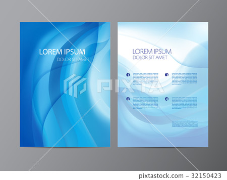 Vector abstract modern wavy blue flowing flyer Vector abstract modern wavy blue flowing flyer 32150423
