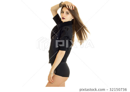 cute girl in jacket and high panties cute girl in jacket and high panties 32150736