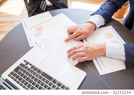 Business meeting Core working meeting Participate Committed male employee two people handsome 32151234