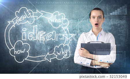Creative ideas concept, businesswoman holding Creative ideas concept, businesswoman holding 32153049