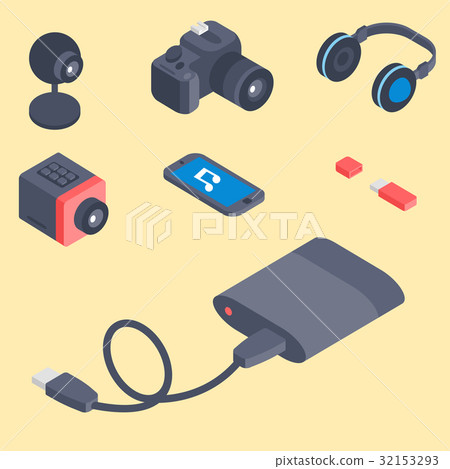 Vector set of isometric computer devices icons - Stock Illustration ...