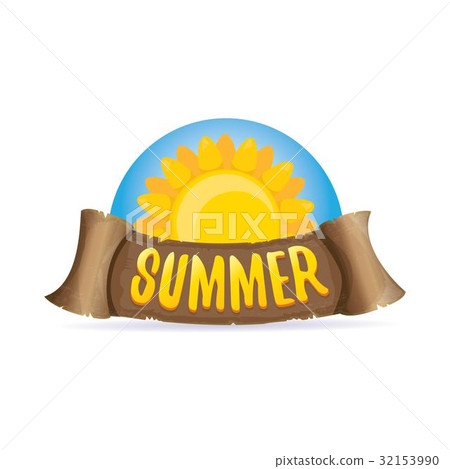 vector summer label with orange sun 32153990