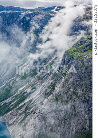 Beautiful norwegian landscape with mountains Beautiful norwegian landscape with mountains 32155079