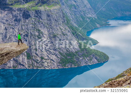 Norway Mountain Trolltunga Odda Fjord Norge Norway Mountain Trolltunga Odda Fjord Norge 32155091