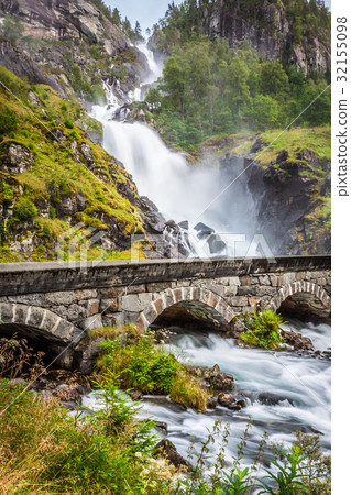 The famous Laatefossen in Odda, one of the biggest The famous Laatefossen in Odda, one of the biggest 32155098
