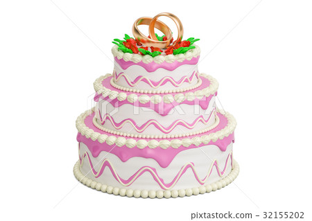 Wedding cake, 3D rendering Wedding cake, 3D rendering 32155202