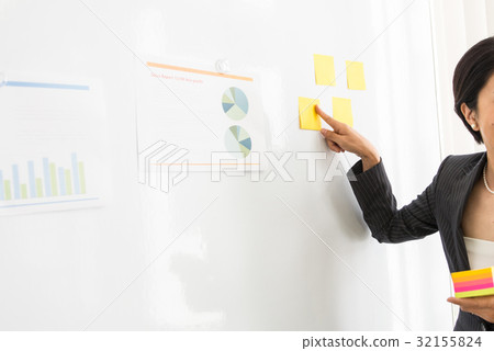 Business meeting Core working meeting carrier woman female sticky note post it Business meeting Core working meeting carrier woman female sticky note post it 32155824