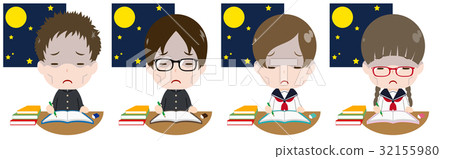 研究設定在夜間學習累了 32155980