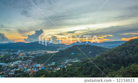 Khao Rang viewpoint landmark of Phuket town. Khao Rang viewpoint landmark of Phuket town. 32158013