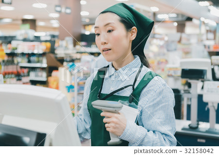 super, supermarket, cash register 32158042