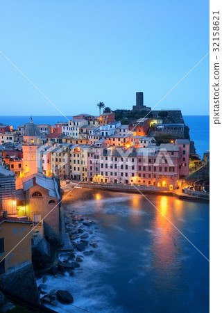 Vernazza at night in Cinque Terre Vernazza at night in Cinque Terre 32158621