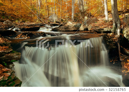 Autumn waterfalls 32158765