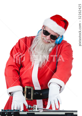 Santa claus playing a dj Santa claus playing a dj 32162425