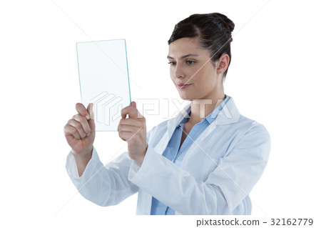 Beautiful female doctor holding digital tablet 32162779