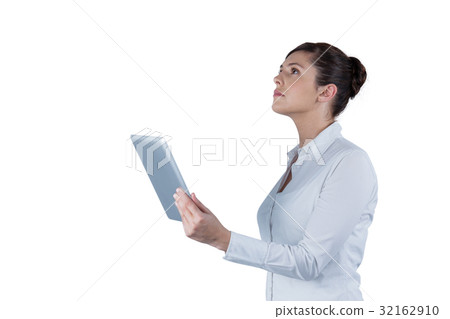 Businesswoman holding digital tablet Businesswoman holding digital tablet 32162910