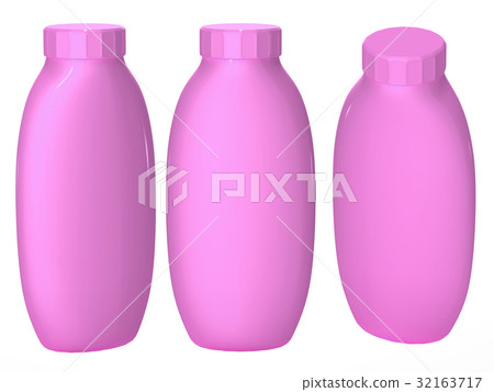 Pink plastic bottle packaging with clipping path Pink plastic bottle packaging with clipping path 32163717