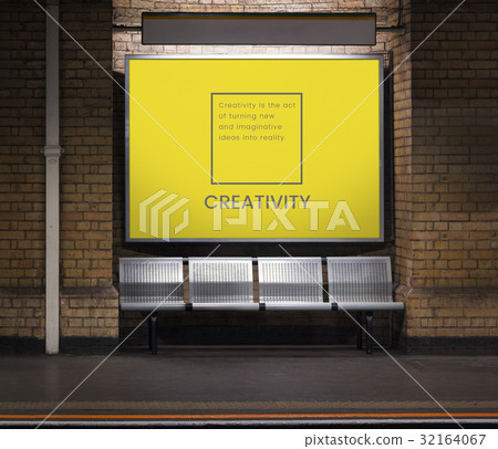 Network graphic overlay banner on wall 32164067