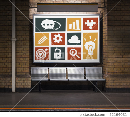 Different icons collage banner graphic Different icons collage banner graphic 32164081