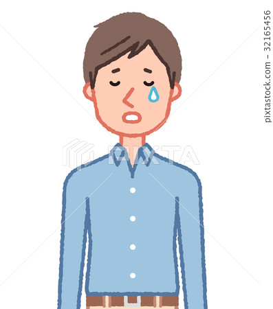 A man crying - Stock Illustration [32165456] - PIXTA