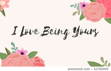 Love Fondness Flower Boarder Card Concept Love Fondness Flower Boarder Card Concept 32166009