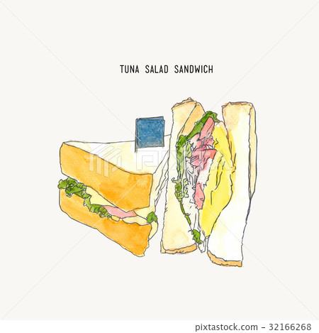 tuna salad sandwich sketch vector. 32166268