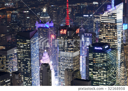 美國 紐約 夜景 城市 美國 紐約 夜景 城市 32168938