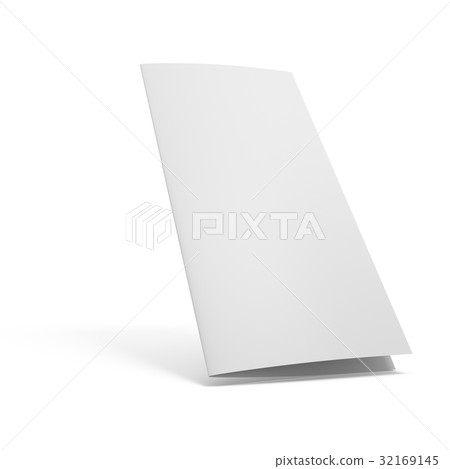 3D rendering blank two fold paper brochure isolate 3D rendering blank two fold paper brochure isolate 32169145