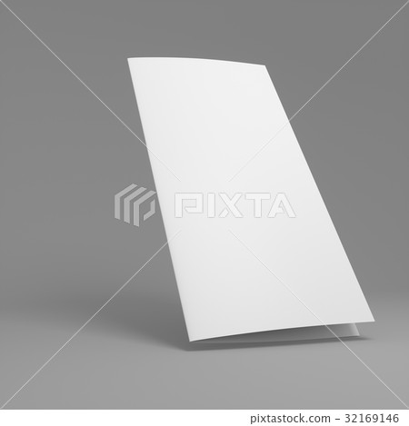 3D rendering blank two fold paper brochure isolate 3D rendering blank two fold paper brochure isolate 32169146