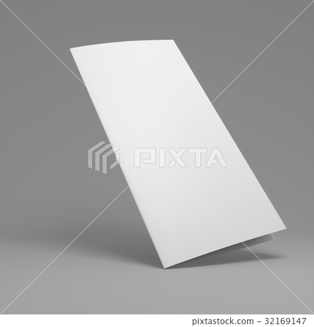 3D rendering blank two fold paper brochure isolate 3D rendering blank two fold paper brochure isolate 32169147